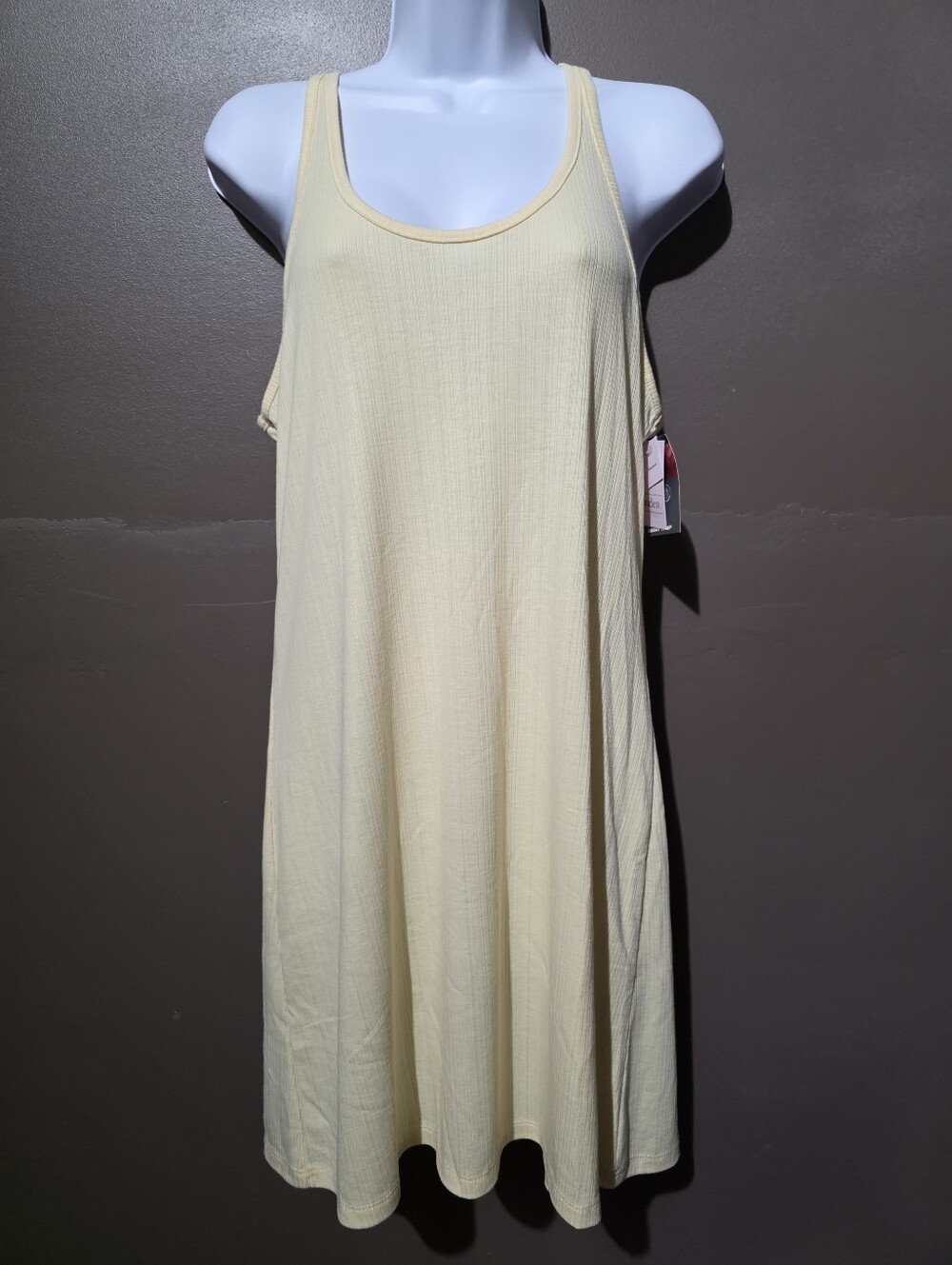 Auden Pale Yellow Ribbed Tank Sleep Dress Tempeture Control